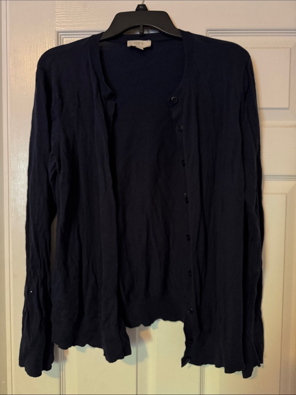 LOFT Navy Button-Up Women's Cardigan